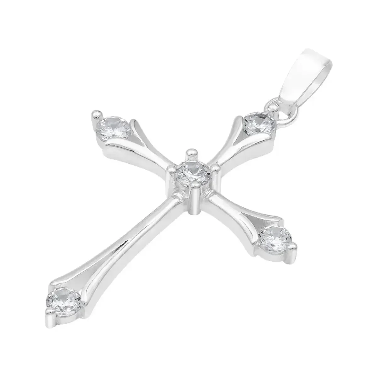 Dije Cruz Italiana Plata Ley 925 con Zirconias Brillantes - Imagen 4