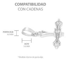 Dije Cruz Italiana Plata Ley 925 con Zirconias Brillantes - Imagen 6
