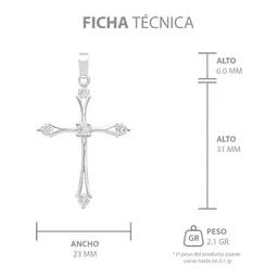 Dije Cruz Italiana Plata Ley 925 con Zirconias Brillantes - Imagen 7