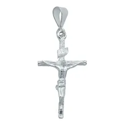 Dije Cruz Jesucristo Plata 925 INRI Rostro Liso - Imagen 1