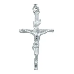 Dije Cruz Jesucristo Plata 925 INRI Rostro Liso - Imagen 2