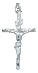 Dije Cruz Jesucristo Plata 925 INRI Rostro Liso - Imagen 2