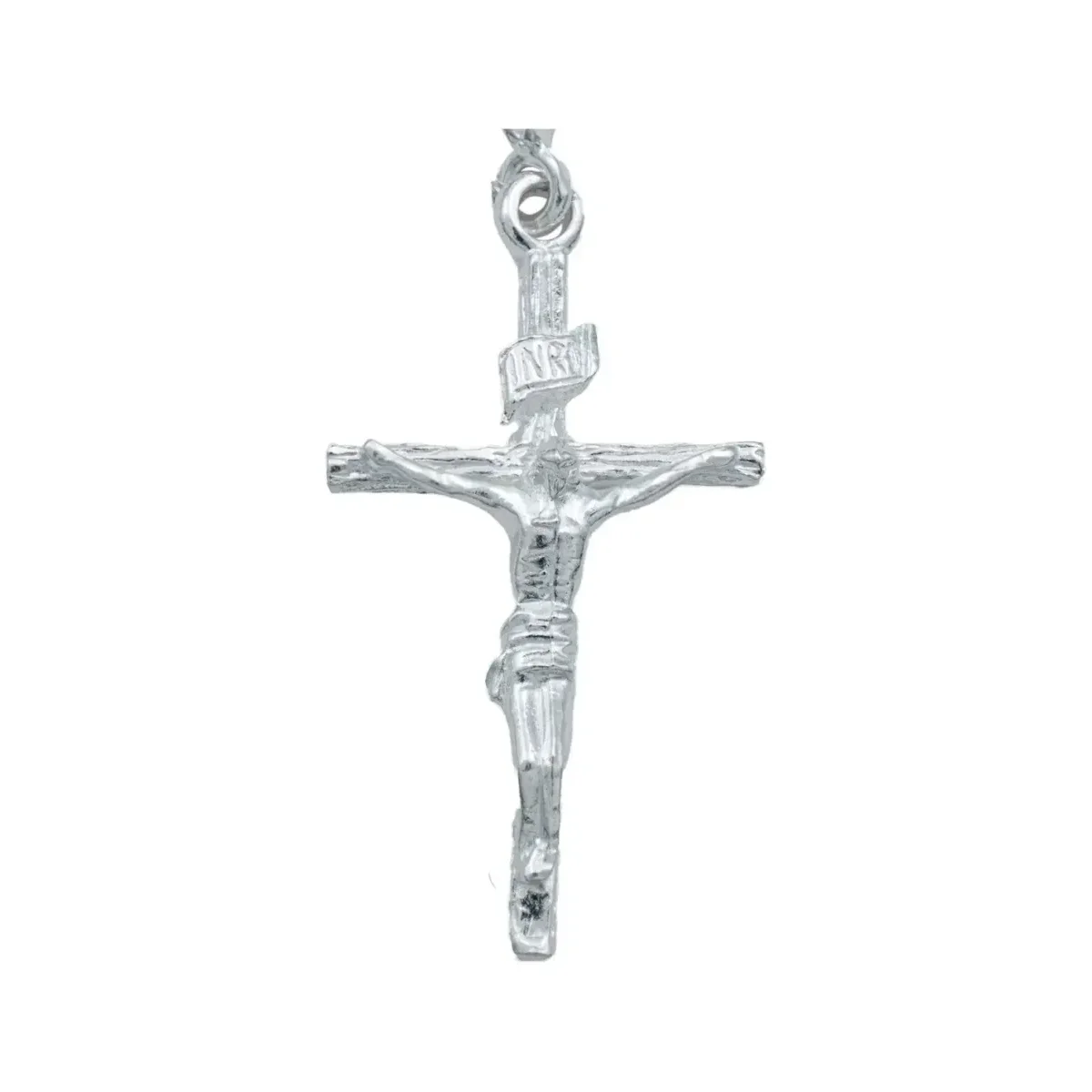 Dije Cruz Jesucristo Plata 925 INRI Rostro Liso - Imagen 2
