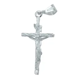 Dije Cruz Jesucristo Plata 925 INRI Rostro Liso - Imagen 3