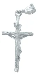 Dije Cruz Jesucristo Plata 925 INRI Rostro Liso - Imagen 3