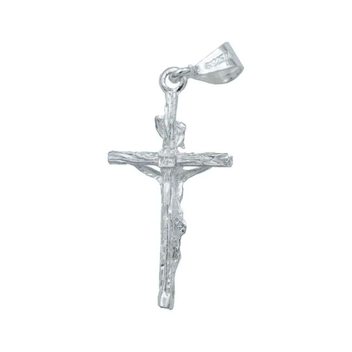 Dije Cruz Jesucristo Plata 925 INRI Rostro Liso - Imagen 3