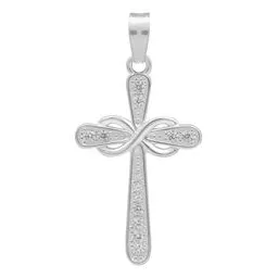 Dije Cruz Lazo Plata 925 con Zirconia para Hombre - Imagen 1