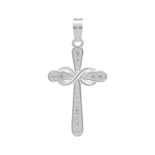 Dije Cruz Lazo Plata 925 con Zirconia para Hombre - Imagen 1