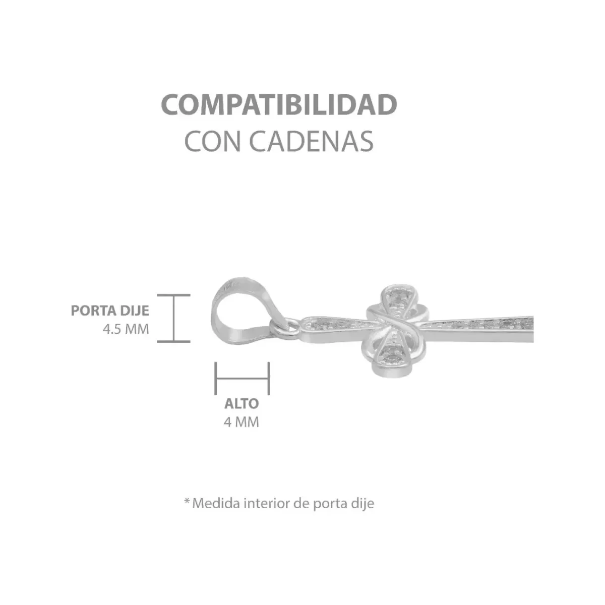 Dije Cruz Lazo Plata 925 con Zirconia para Hombre - Imagen 6