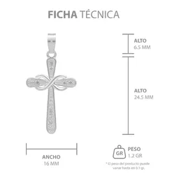 Dije Cruz Lazo Plata 925 con Zirconia para Hombre - Imagen 7