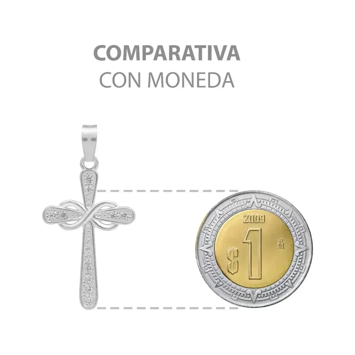 Dije Cruz Lazo Plata 925 con Zirconia para Hombre - Imagen 8