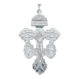 Dije Cruz Perdón San Benito Plata 925 Artesanal Mexicana - Imagen 2