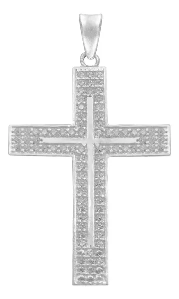 Dije Cruz Plana Plata 925 para Hombre con Zirconia - Imagen 1