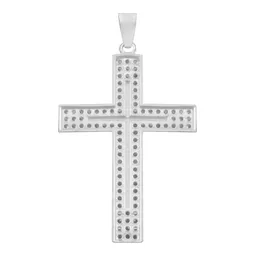 Dije Cruz Plana Plata 925 para Hombre con Zirconia - Imagen 2