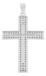 Dije Cruz Plana Plata 925 para Hombre con Zirconia - Imagen 2