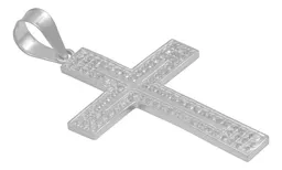 Dije Cruz Plana Plata 925 para Hombre con Zirconia - Imagen 3