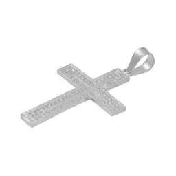 Dije Cruz Plana Plata 925 para Hombre con Zirconia - Imagen 4