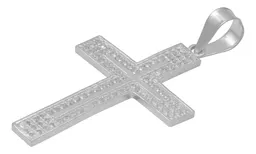 Dije Cruz Plana Plata 925 para Hombre con Zirconia - Imagen 4