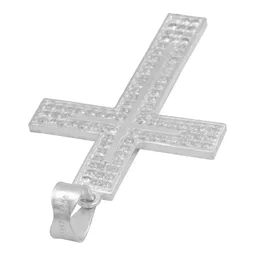 Dije Cruz Plana Plata 925 para Hombre con Zirconia - Imagen 5