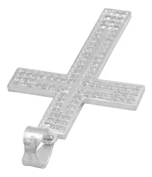 Dije Cruz Plana Plata 925 para Hombre con Zirconia - Imagen 5
