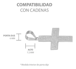 Dije Cruz Plana Plata 925 para Hombre con Zirconia - Imagen 6