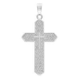 Dije Cruz Plata .925 con Zirconia para Hombre - Imagen 1