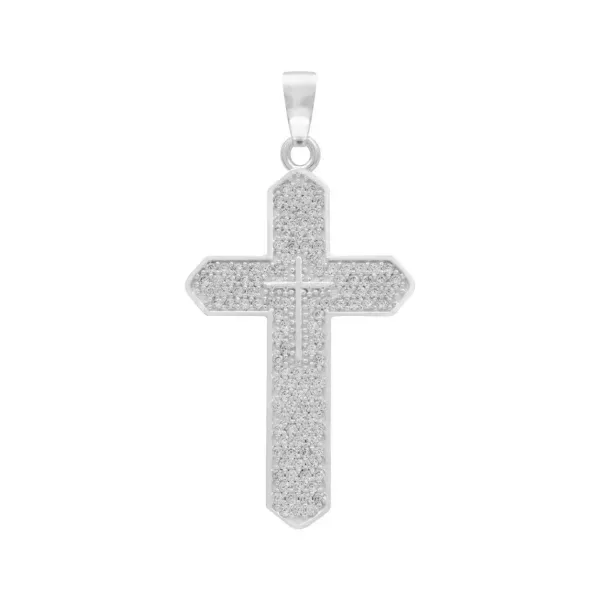 Dije Cruz Plata .925 con Zirconia para Hombre - Imagen 1