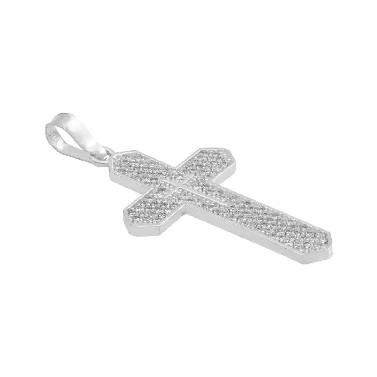 Dije Cruz Plata .925 con Zirconia para Hombre - Imagen 3