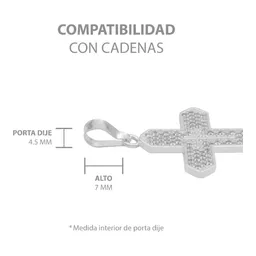 Dije Cruz Plata .925 con Zirconia para Hombre - Imagen 6