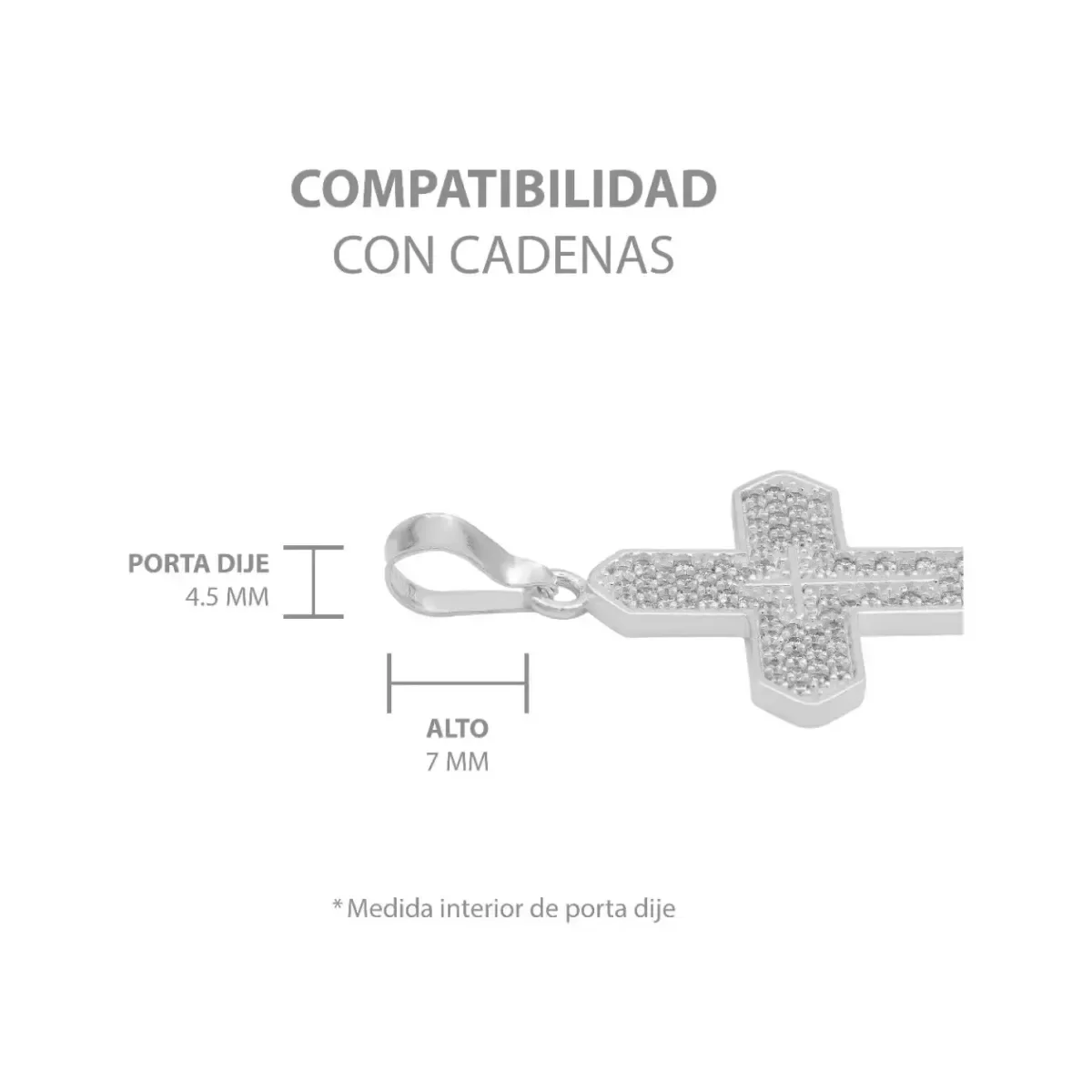 Dije Cruz Plata .925 con Zirconia para Hombre - Imagen 6