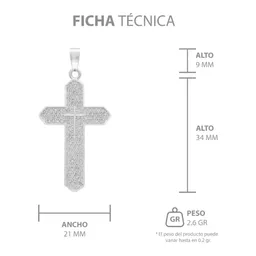 Dije Cruz Plata .925 con Zirconia para Hombre - Imagen 7