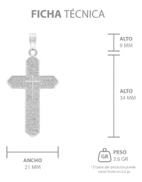 Dije Cruz Plata .925 con Zirconia para Hombre - Imagen 7