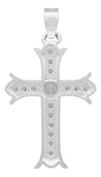 Dije Cruz Plata 925 con Zirconia Transparente para Mujer - Imagen 2