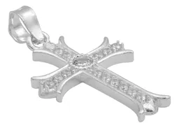 Dije Cruz Plata 925 con Zirconia Transparente para Mujer - Imagen 3