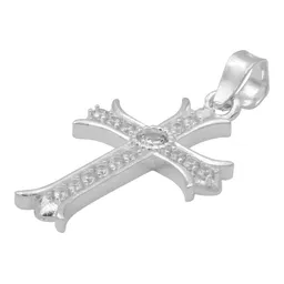 Dije Cruz Plata 925 con Zirconia Transparente para Mujer - Imagen 4