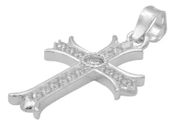 Dije Cruz Plata 925 con Zirconia Transparente para Mujer - Imagen 4