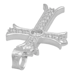 Dije Cruz Plata 925 con Zirconia Transparente para Mujer - Imagen 5