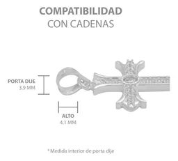 Dije Cruz Plata 925 con Zirconia Transparente para Mujer - Imagen 6