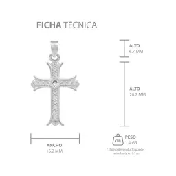 Dije Cruz Plata 925 con Zirconia Transparente para Mujer - Imagen 7