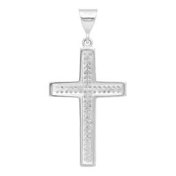 Dije Cruz Plata 925 con Zirconia Unisex Elegante - Imagen 2