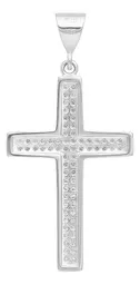Dije Cruz Plata 999 con Zirconia Unisex Elegante - Imagen 2