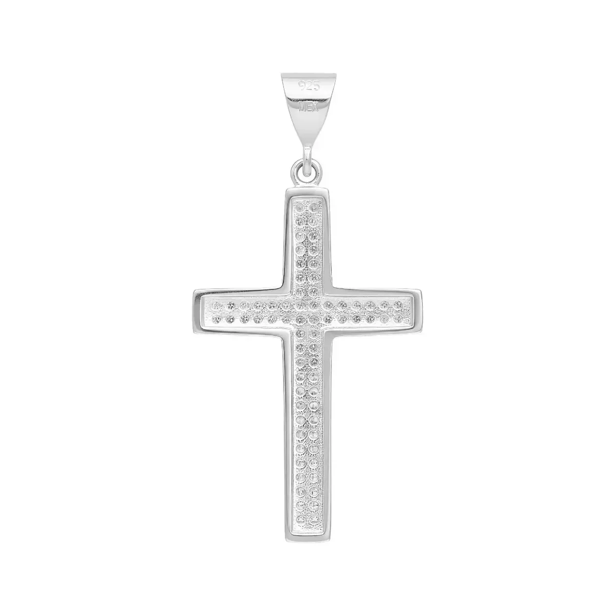Dije Cruz Plata 999 con Zirconia Unisex Elegante - Imagen 2