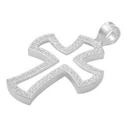 Dije Cruz Plata .925 Contorno con Zirconia para Hombre - Imagen 4