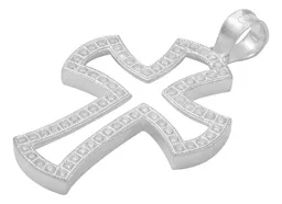 Dije Cruz Plata .925 Contorno con Zirconia para Hombre - Imagen 4