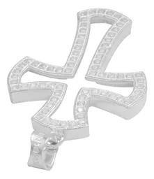 Dije Cruz Plata .925 Contorno con Zirconia para Hombre - Imagen 5
