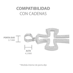 Dije Cruz Plata .925 Contorno con Zirconia para Hombre - Imagen 6