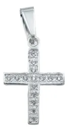 Dije Cruz Plata 925 para Hombre con Zirconia Blanca - Imagen 1