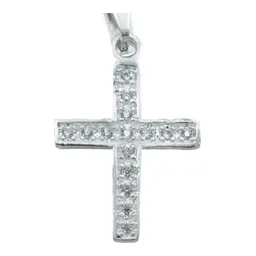 Dije Cruz Plata 925 para Hombre con Zirconia Blanca - Imagen 2