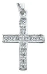 Dije Cruz Plata 925 para Hombre con Zirconia Blanca - Imagen 2