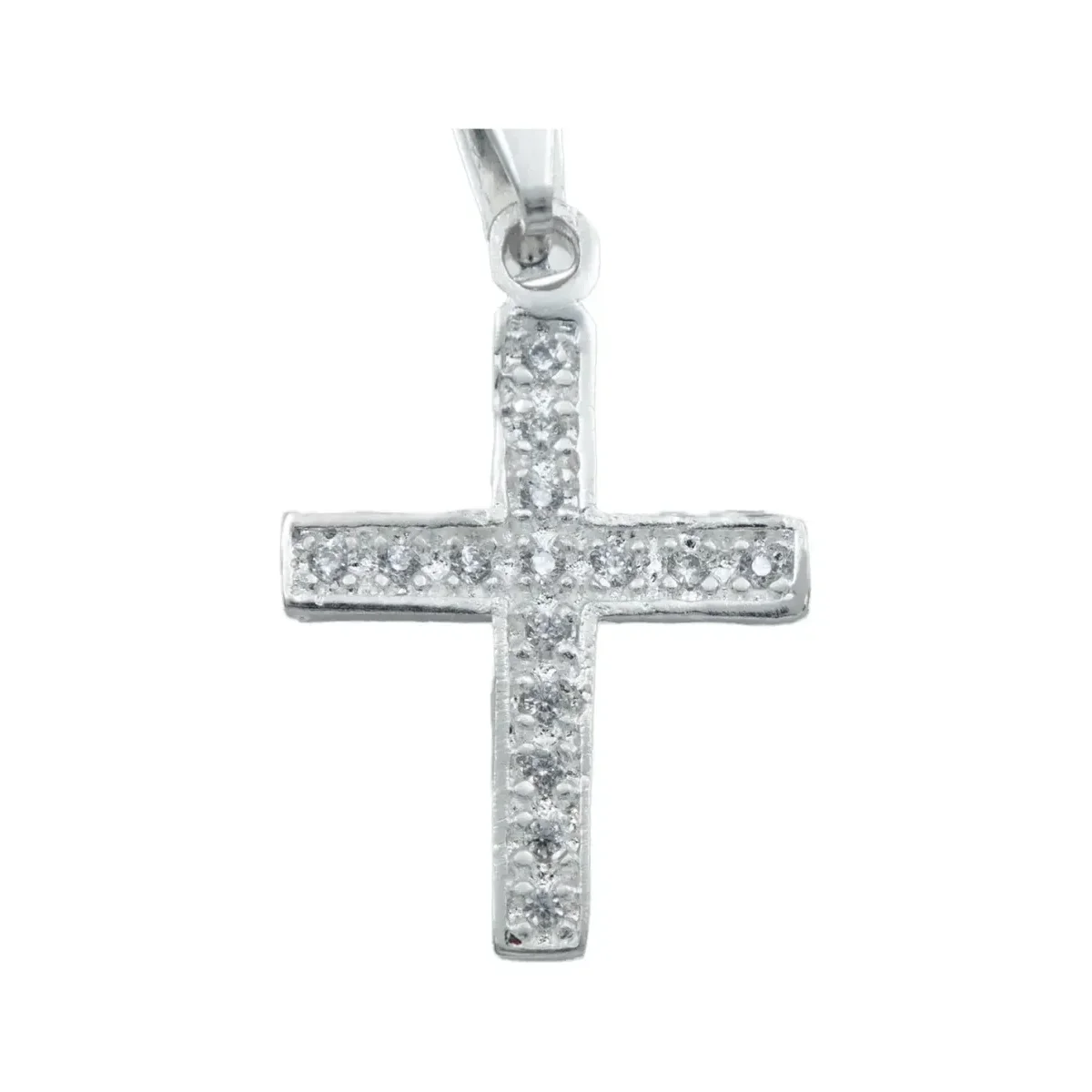 Dije Cruz Plata 925 para Hombre con Zirconia Blanca - Imagen 2